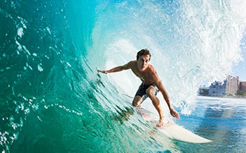 US Open Surf man surfing