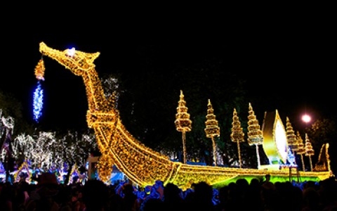 12 Marina Del Rey Boat Parade with giant dragon boat decorated in lights