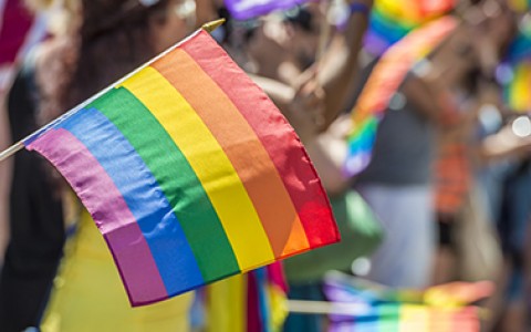 Pride week rainbow flag