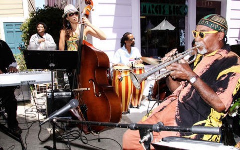 fillmore jazz festival. Local musicians play Jazz music on the street