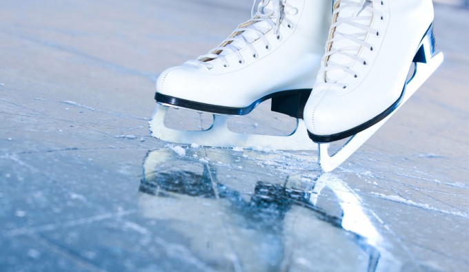 ice skates on ice