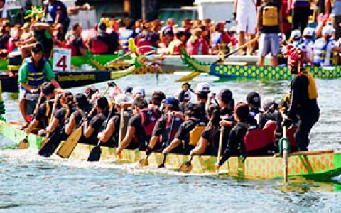 san francisco dragon racing. Crewer's rowing in authentic dragon boat