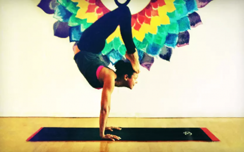 woman doing yoga