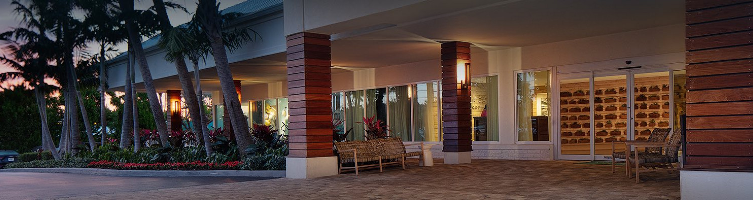 amara cay header entrance to building