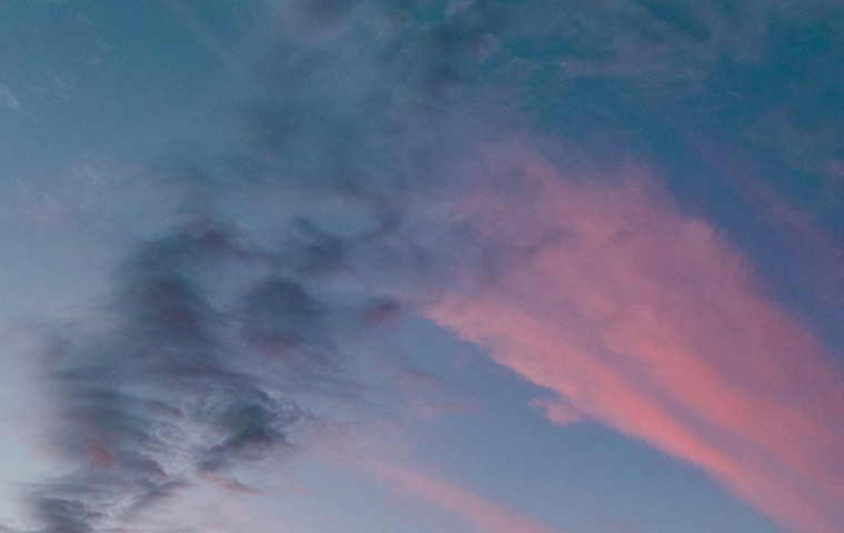 color sunset from a low angle
