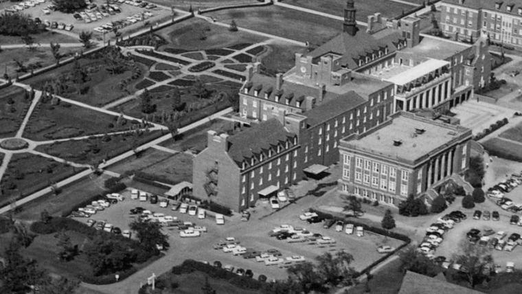 Atherton black and white aerial view