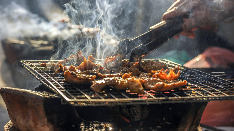 Barbecue on outdoor grill