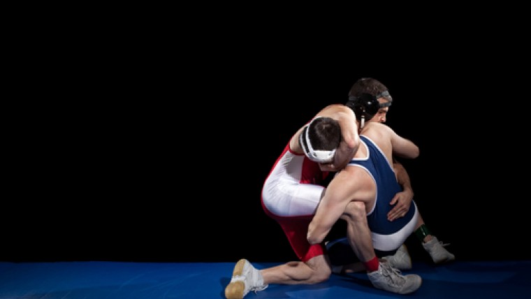 Wrestlers on the Mat