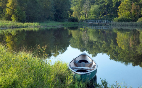 canoe in the water