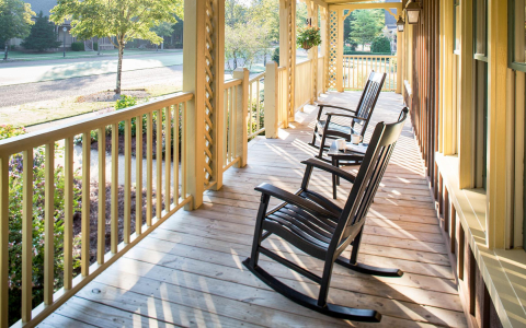 two rocking chairs on porch