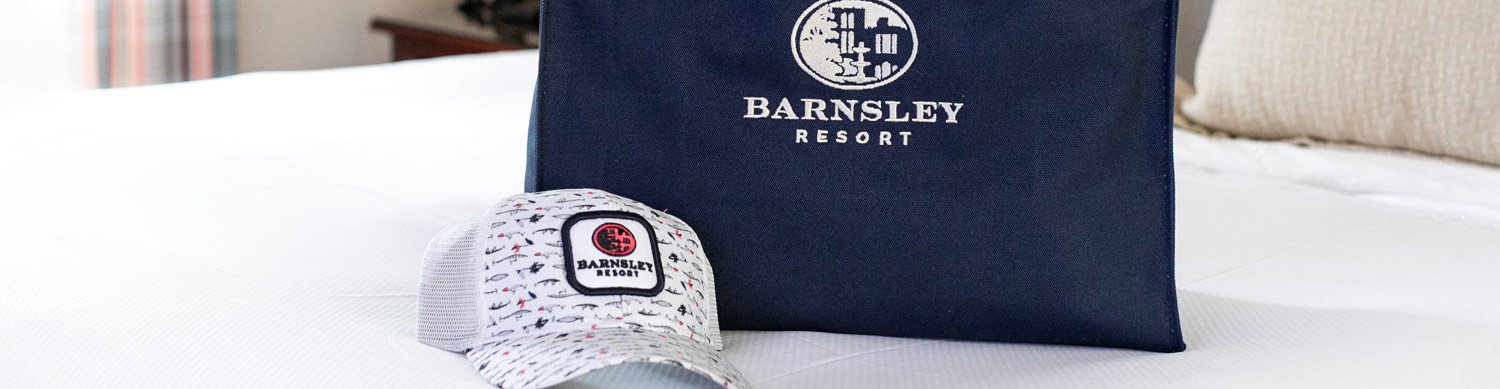 a barnsley resort hat and bag