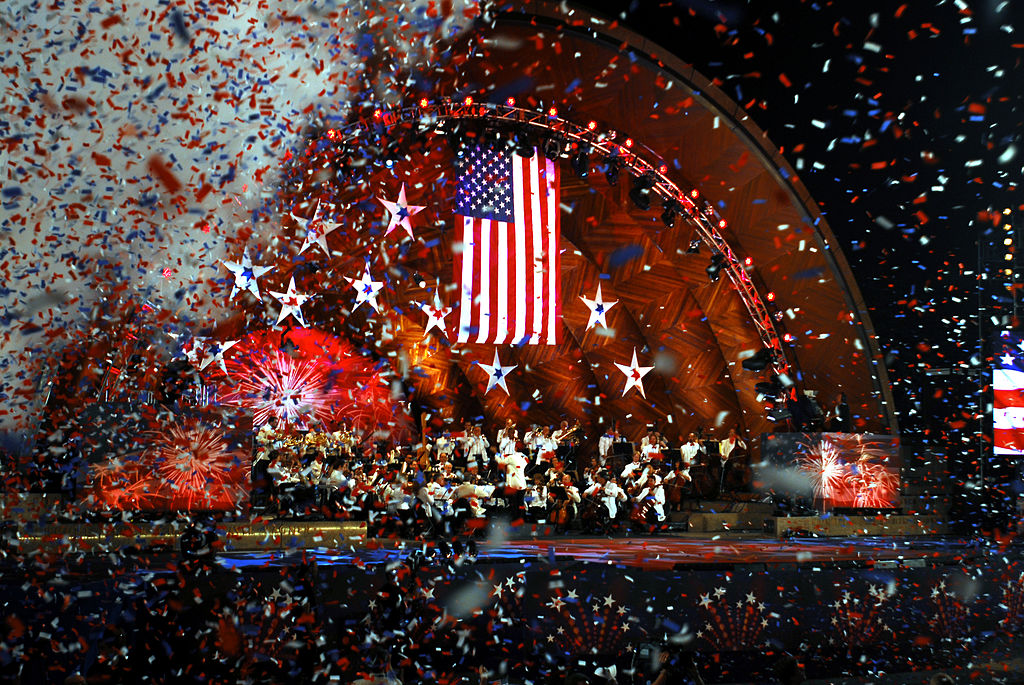 Confetti Falling at Fourth of July Boston Pops Esplanade Orchestra Concert