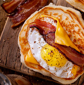 Egg, Bacon and Cheese on an English Muffin