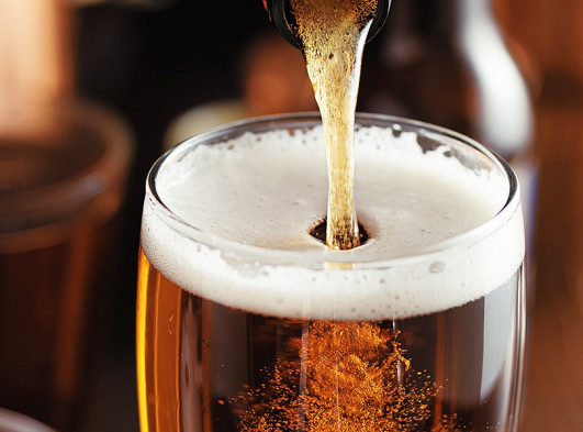 draft beer being poured