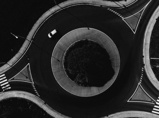 Birds Eye View of a Roundabout