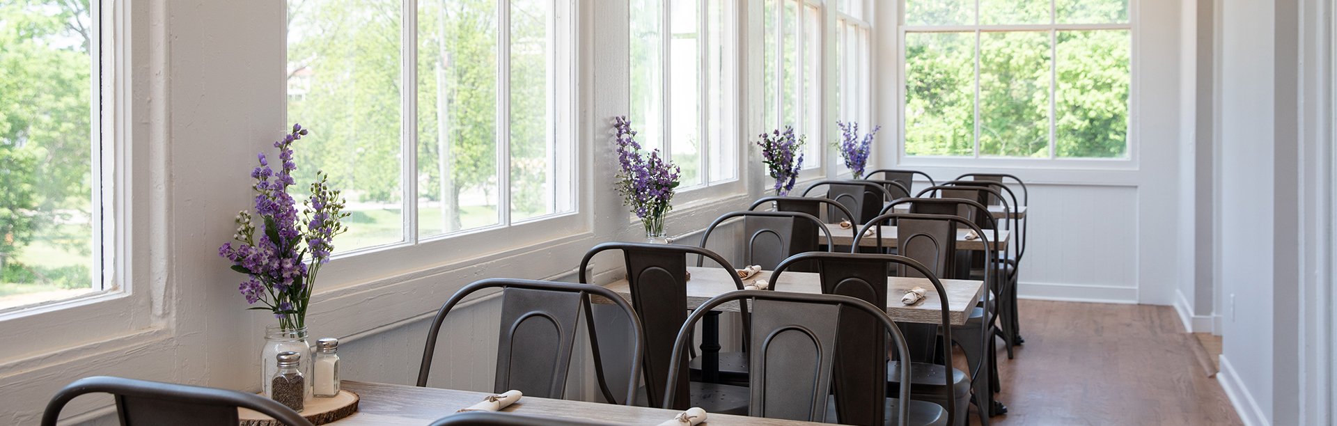 View of some tables on a dining area