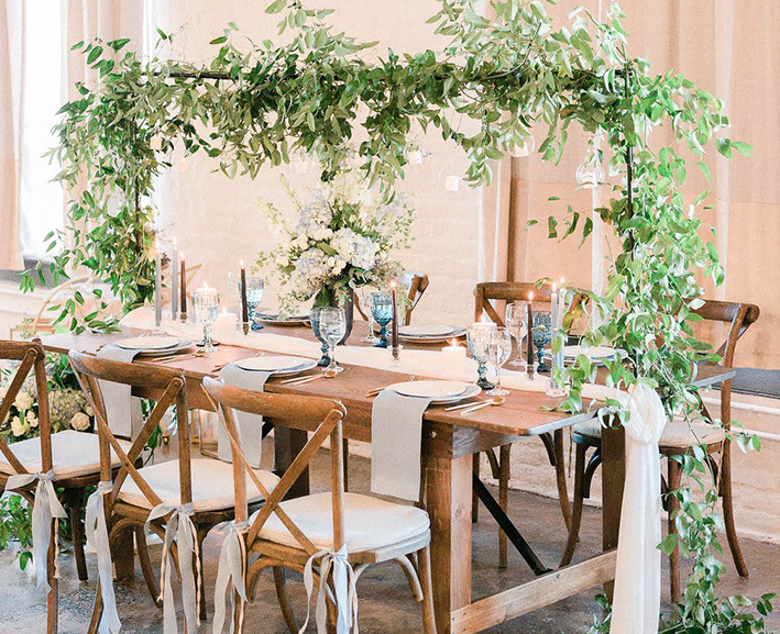 View of a beautiful wedding setup
