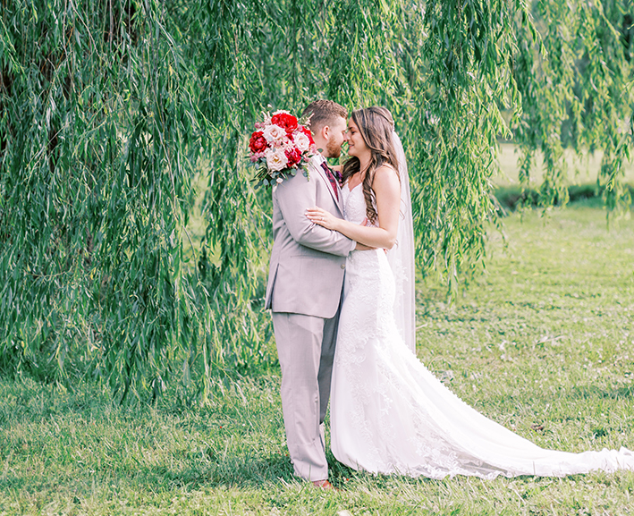A lovely married couple kissing each other