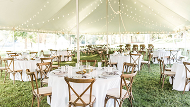 Internal view of a big wedding ceremony place