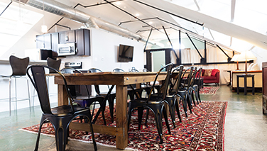 View of a big dining table