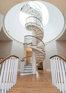 View of a big circular staircase