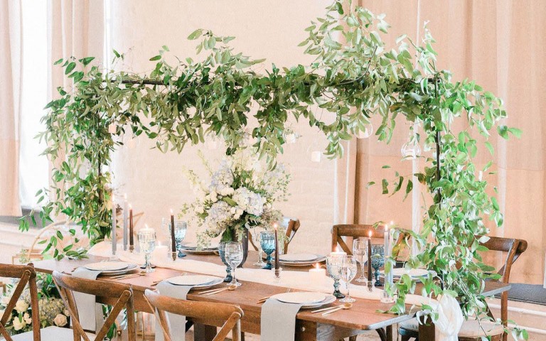 A table with wedding decoration