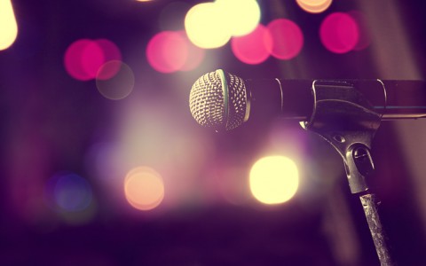microphone and stage lights
