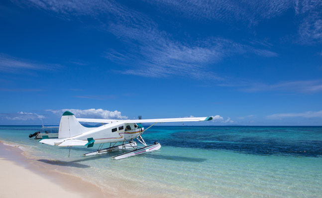 seaplane on shore