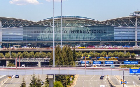 View of the front of the San Francisco International airport 