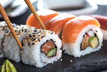 View of Japanese sushi