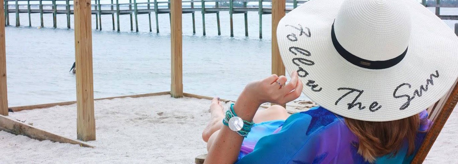relaxing on beach