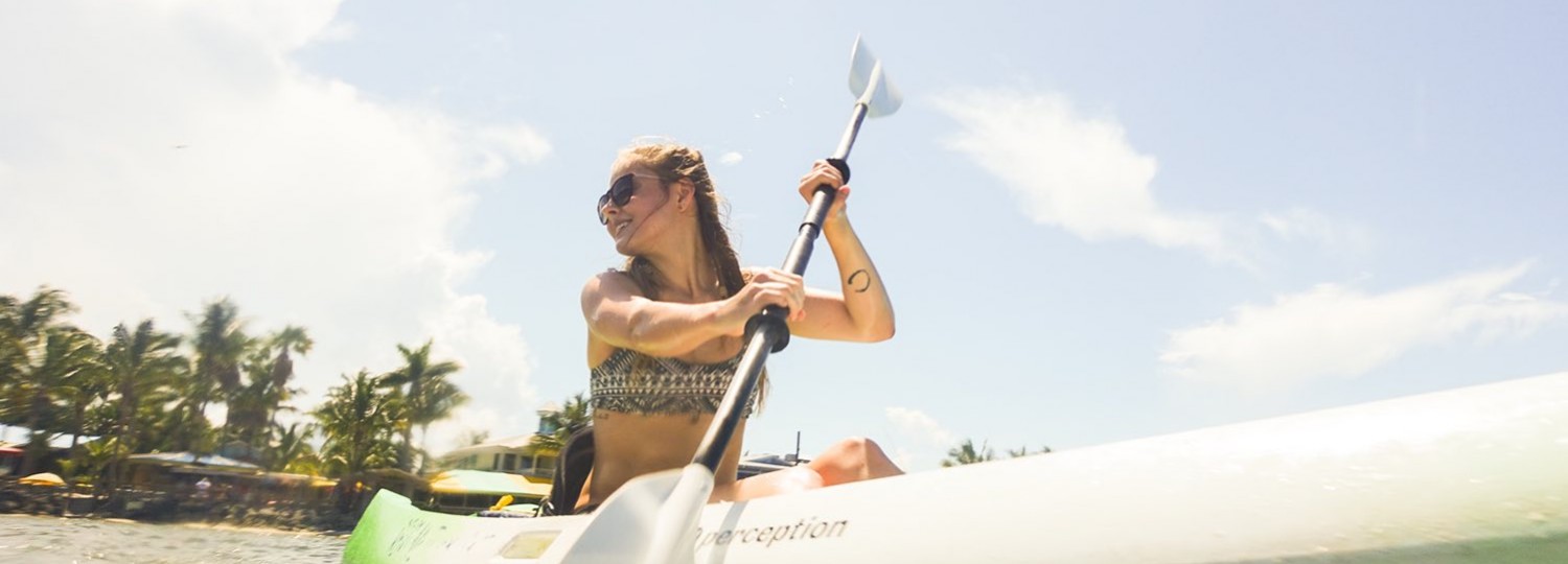 woman kayaking