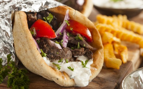 gyro with french fries