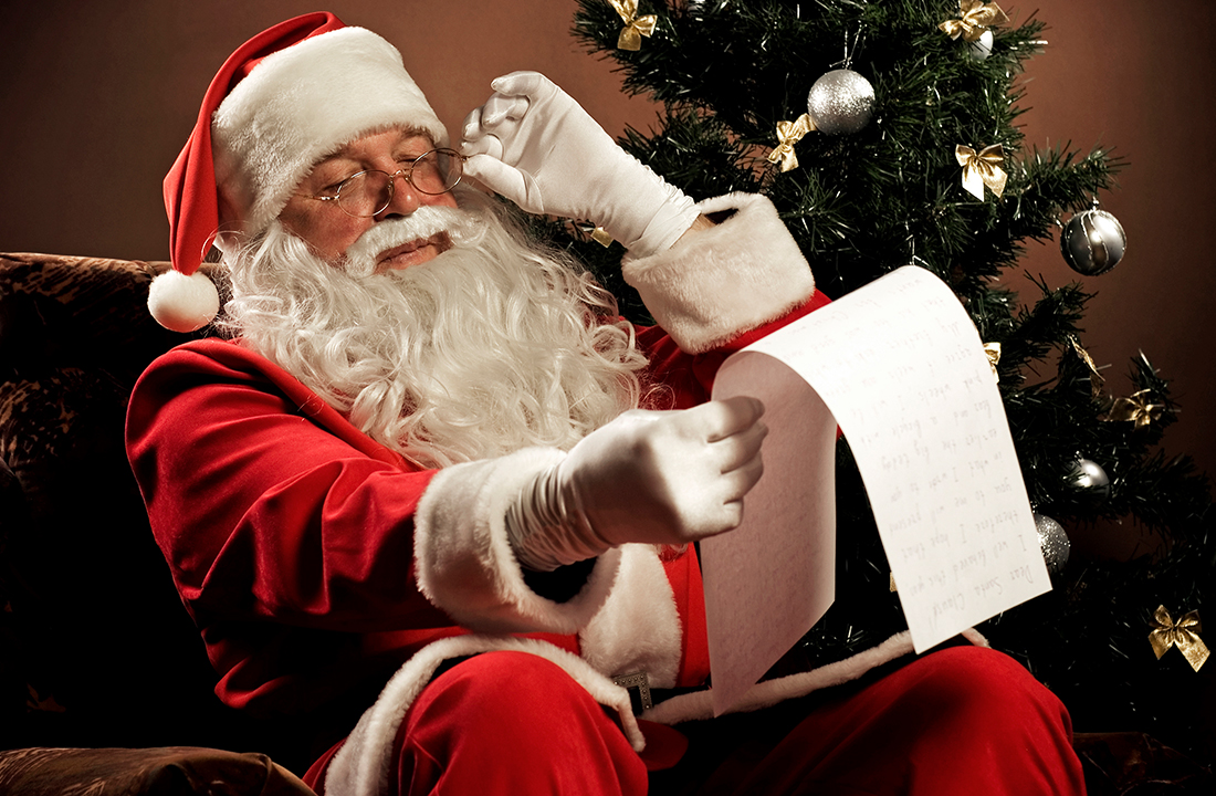santa reading letters