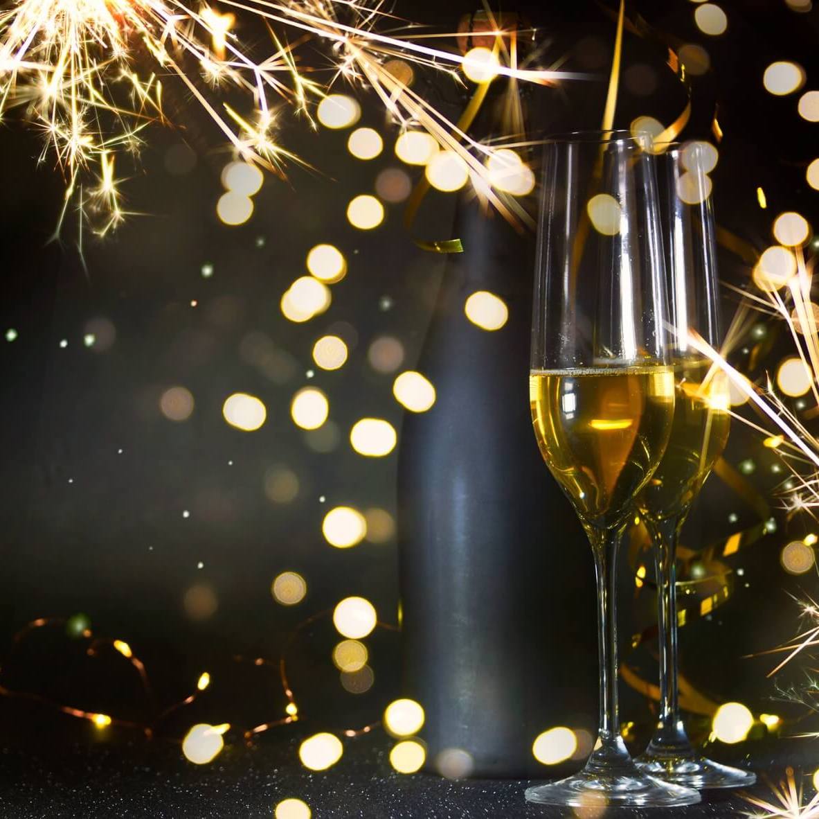 champagne and sparklers