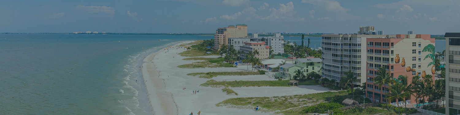 aerial view of fort Myers Beach with Casa Play Resort in view