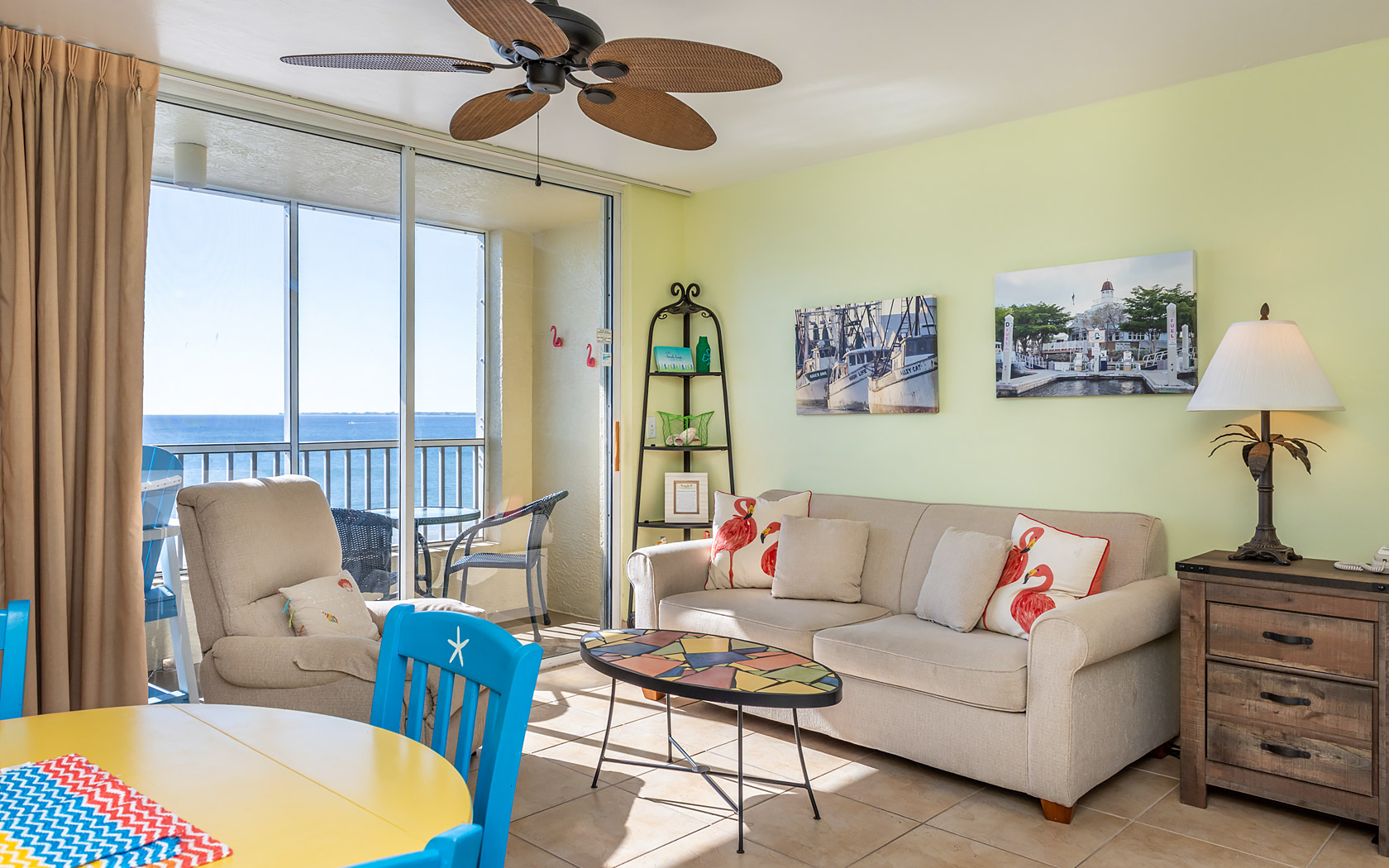 Casa Play Resort Gulfview Studio coastal decorated living room