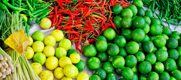 various asian vegetables at a farmers market