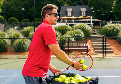 man playing tennis