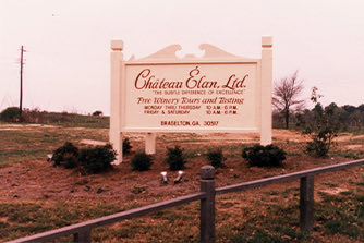 historical photo of chateau elan sign