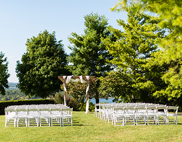wedding ceremony set up outdoors