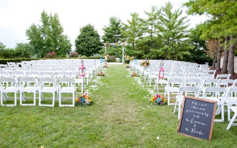 wedding ceremony set up outside