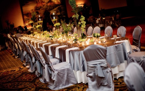 view of wedding reception setup