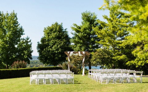 view of setup for an outdoor wedding