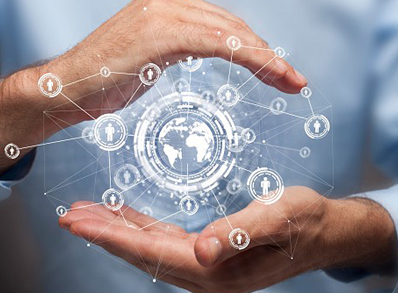 someone holding a globe icon