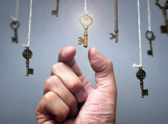 a man holding a key