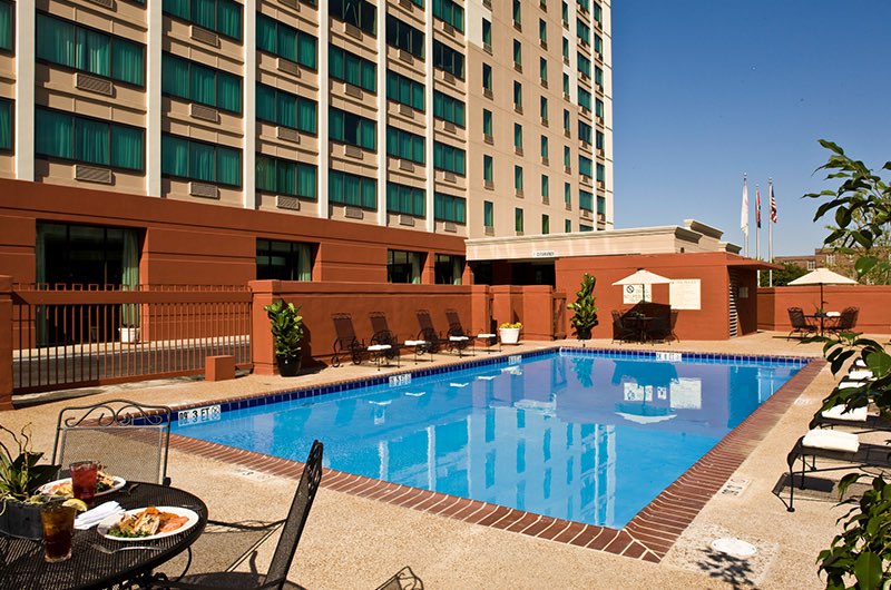 the pool area at a memphis property