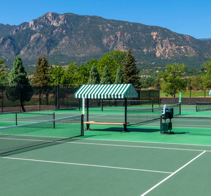 tennis courts on a sunny day