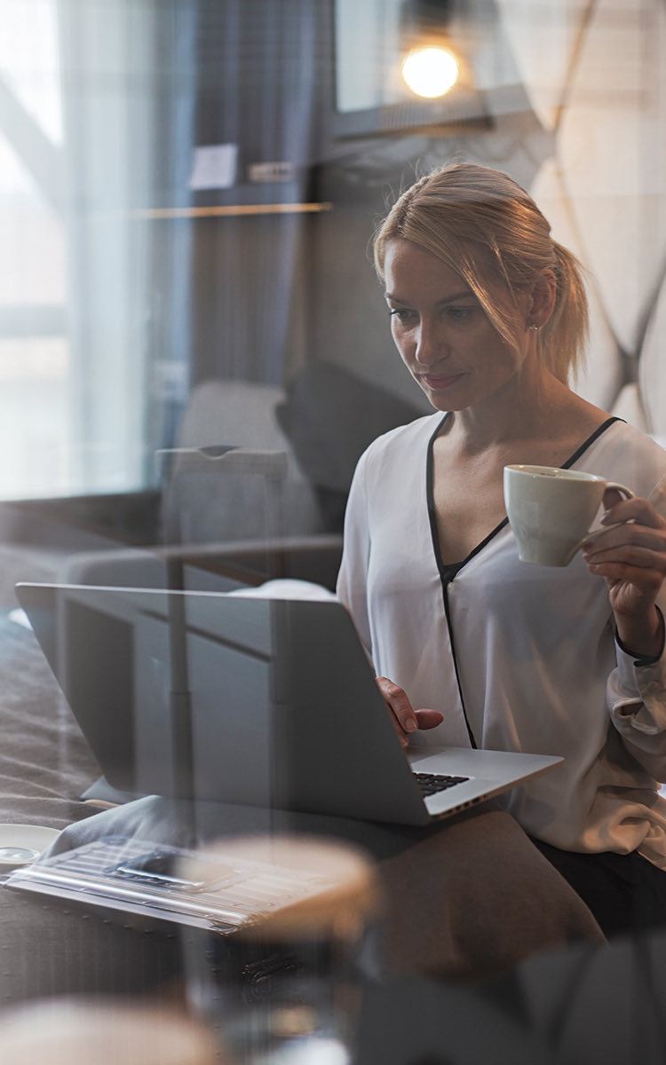 woman working on laptop