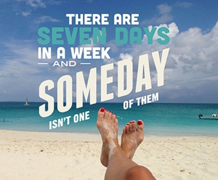quote over an image of someone sitting at the beach